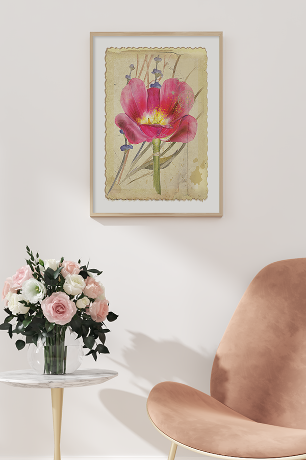 Retro Blooming Flower Poster