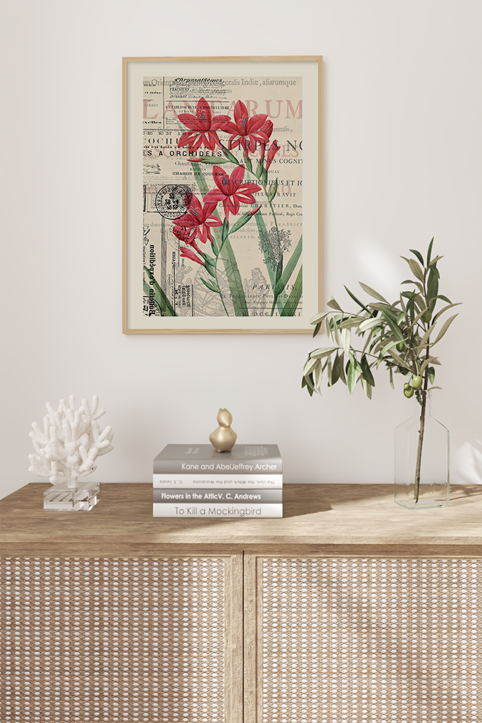 Flower in Newspaper Poster