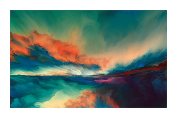 Abstract Violent Sunset Poster