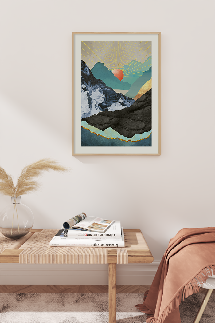 Abstract Dark Mountain Poster