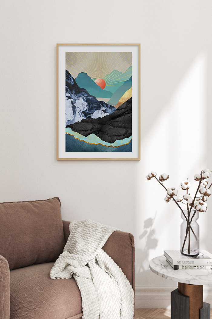 Abstract Dark Mountain Poster