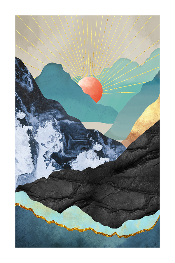 Abstract Dark Mountain Poster