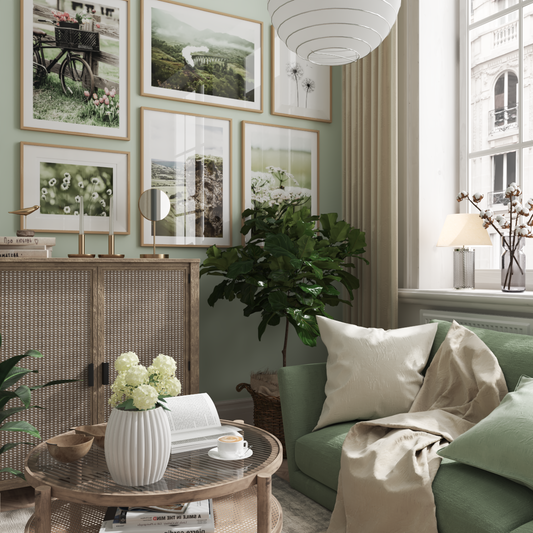 Green Living Room Ideas Modern Art Home Decor Picture Wall Nature Photography Aesthetic