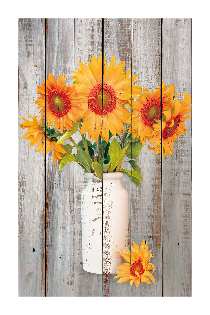 Retro Sunflower Arrangement Poster