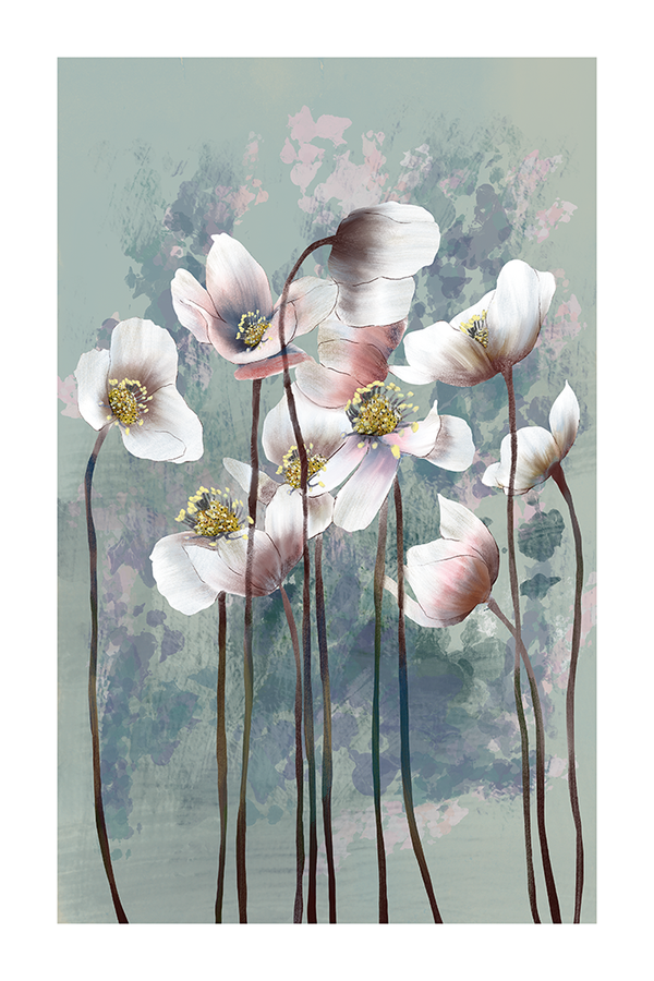 Flower Bush Painting Poster