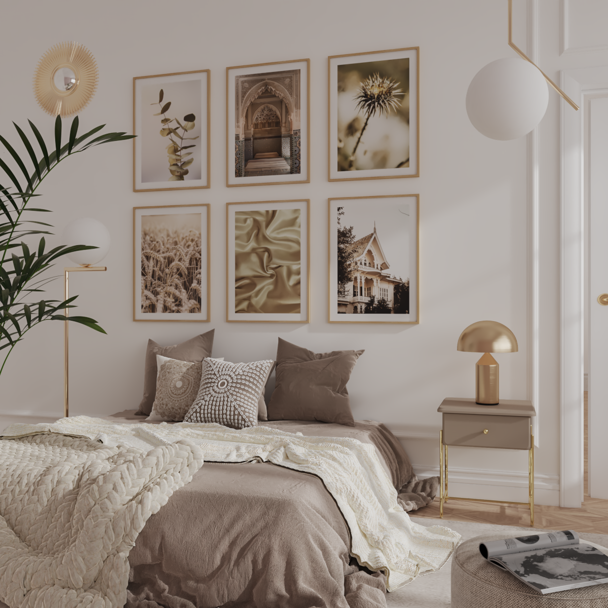 Aboved Bed Wall Decor Master Bedroom Ideas Gold Room Neutral Modern Poster Home Inspiration