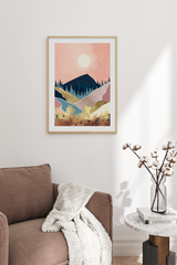 Abstract Warm Mountain Poster