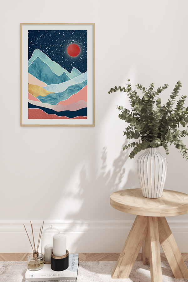 Abstract Star Mountain Poster