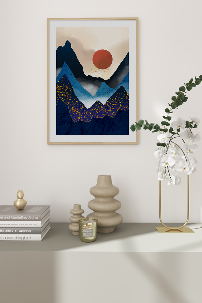 Abstract Fantasy Mountain Poster