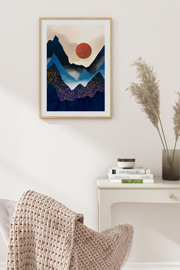 Abstract Fantasy Mountain Poster