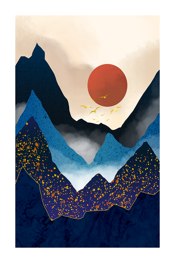 Abstract Fantasy Mountain Poster