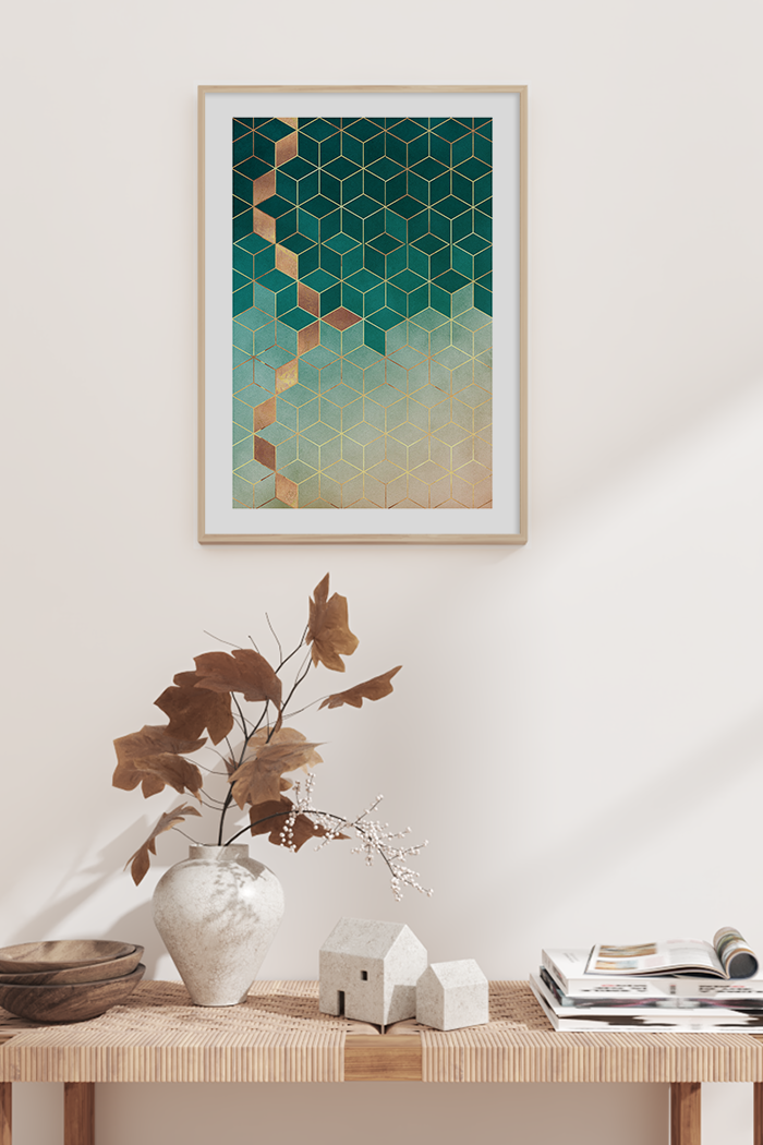 Green Cube Poster