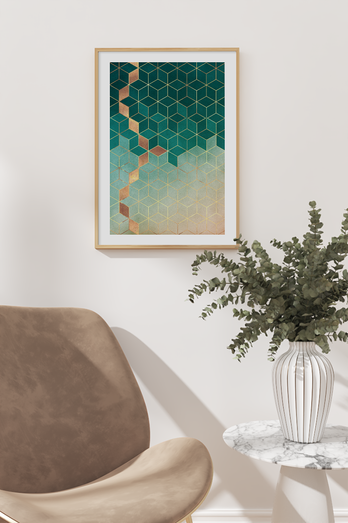 Green Cube Poster