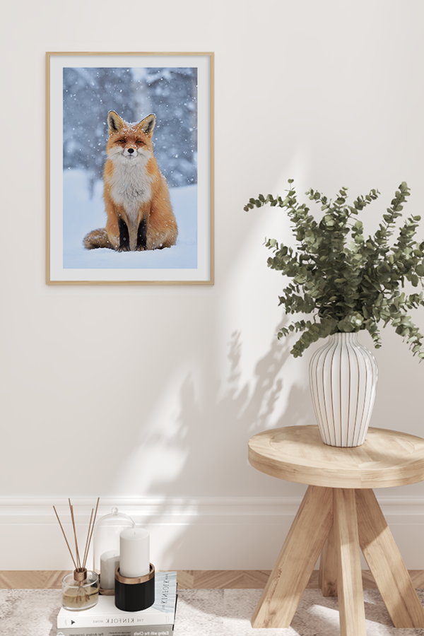 Snow Mountain Fox Poster