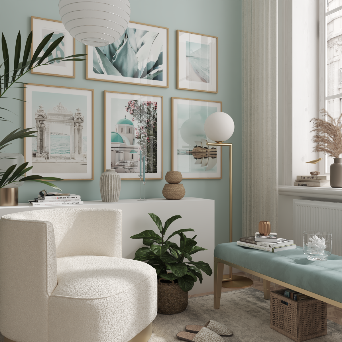 Modern Home Makeover Living Room Ideas Picture Wall Teal Decor Nature Photo Large Frame