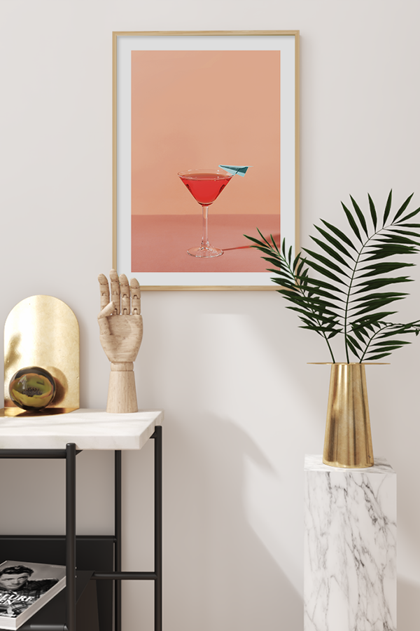 Orange Red Cocktail Poster
