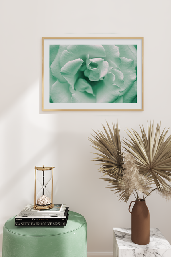 Green Flower Petal Detail Poster