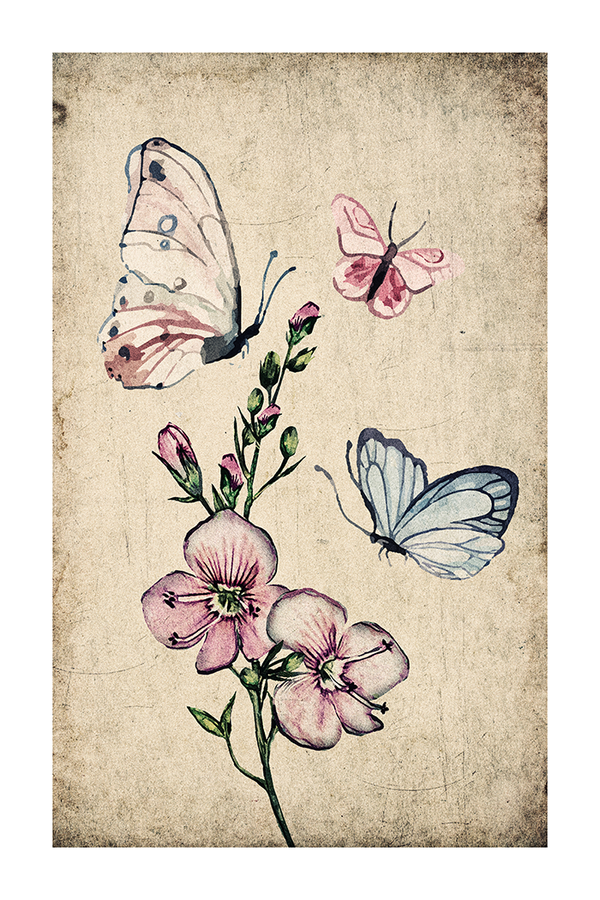 Retro Butterfly Poster