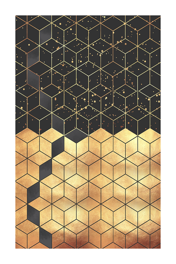 Gold Black Matrix Poster