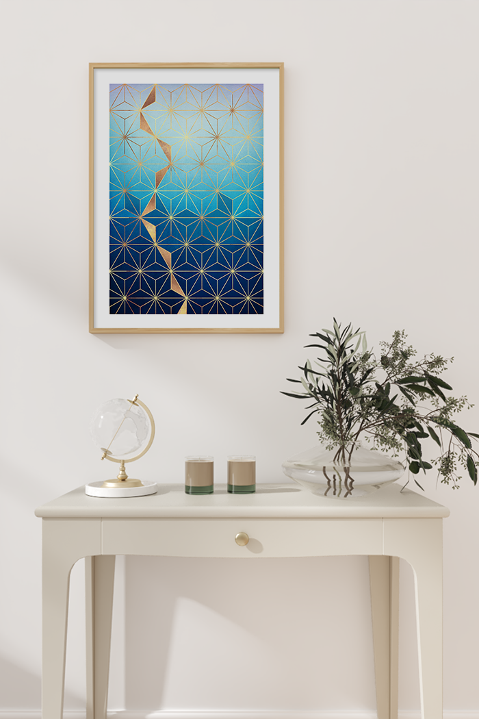 Gold Blue Matrix Poster