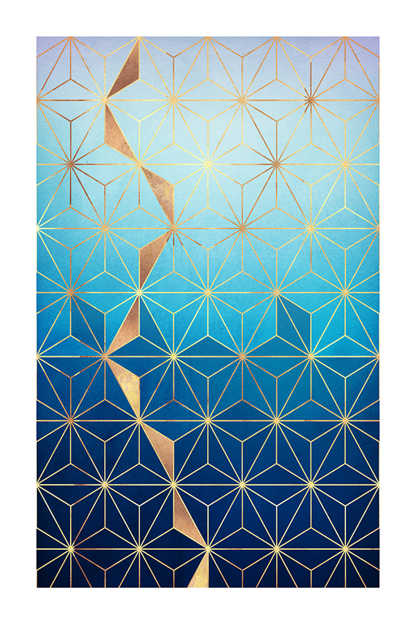 Gold Blue Matrix Poster