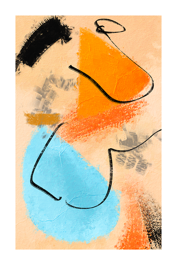 Blue Orange Acrylic Art Print