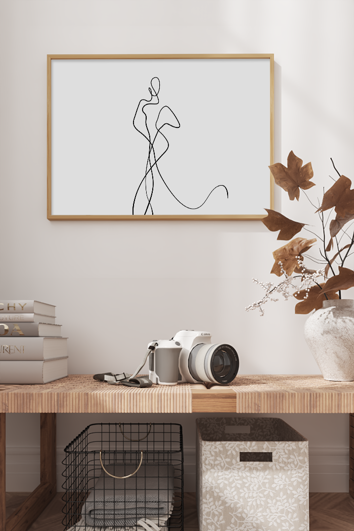 Abstract Dancing Line Art