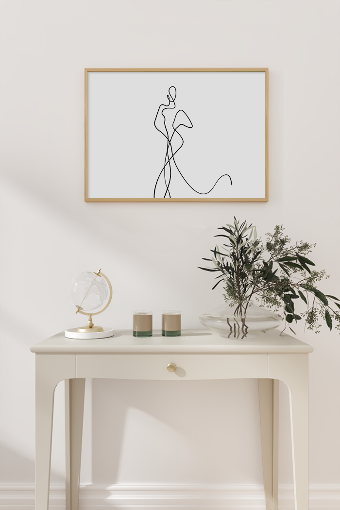Abstract Dancing Line Art