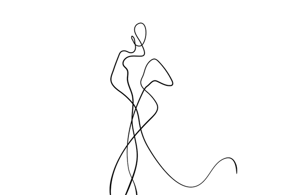 Abstract Dancing Line Art