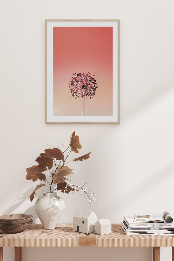 Red Orange Dry Flower Poster