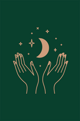 Green Mystical Hand Poster
