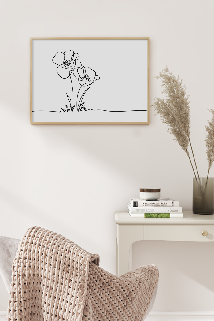Wildflowers Line Art Print