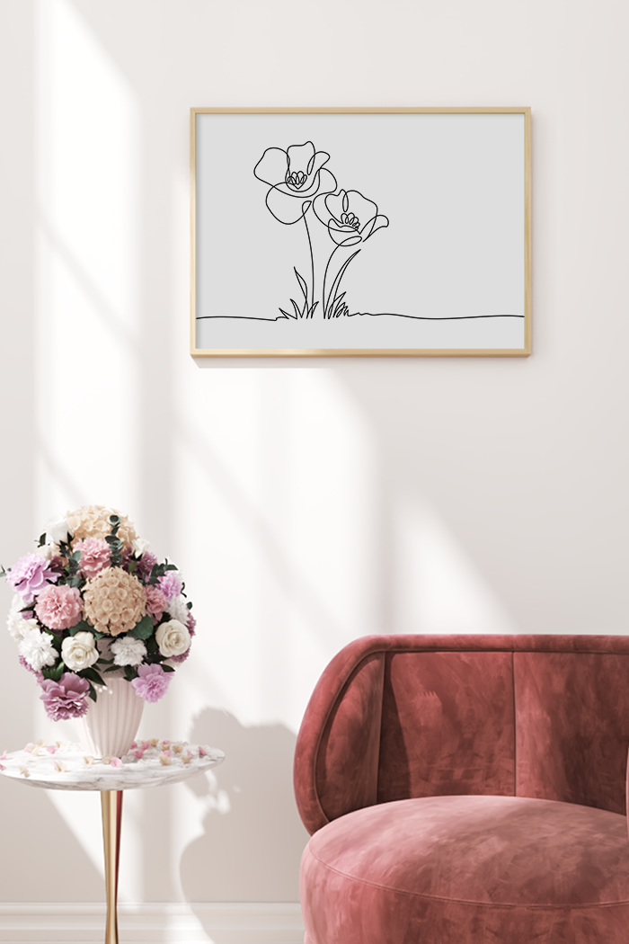 Wildflowers Line Art Print