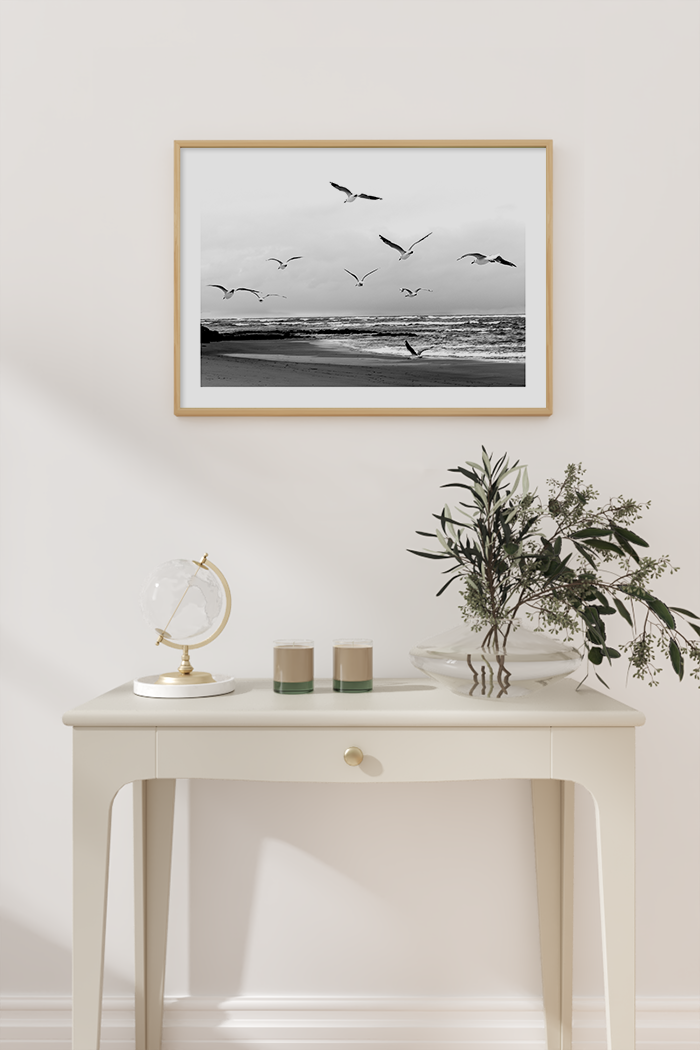 Vintage Flying Seagull Poster