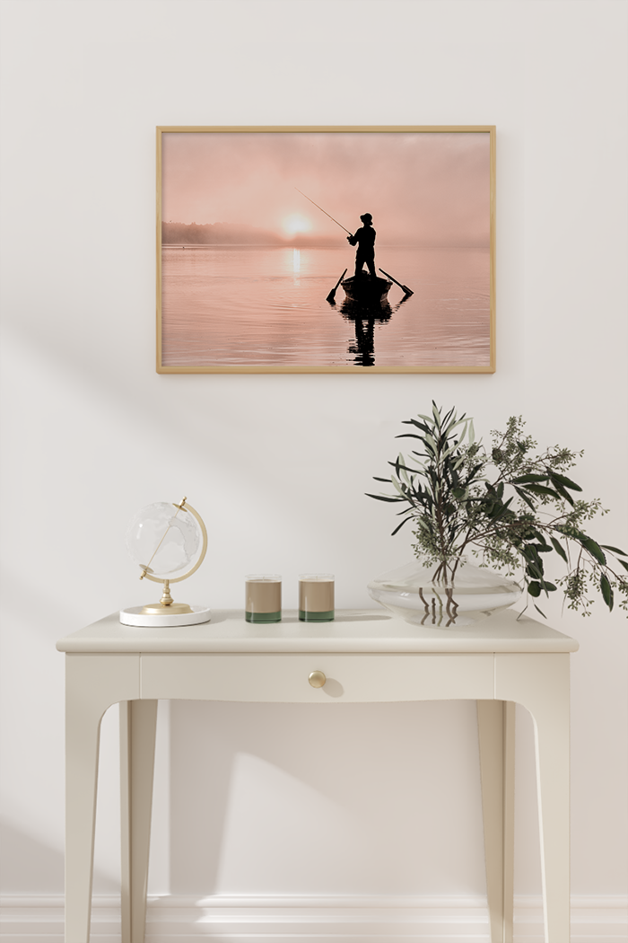 Sunset Fishermen Poster
