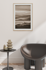 Misty Morning Village Poster