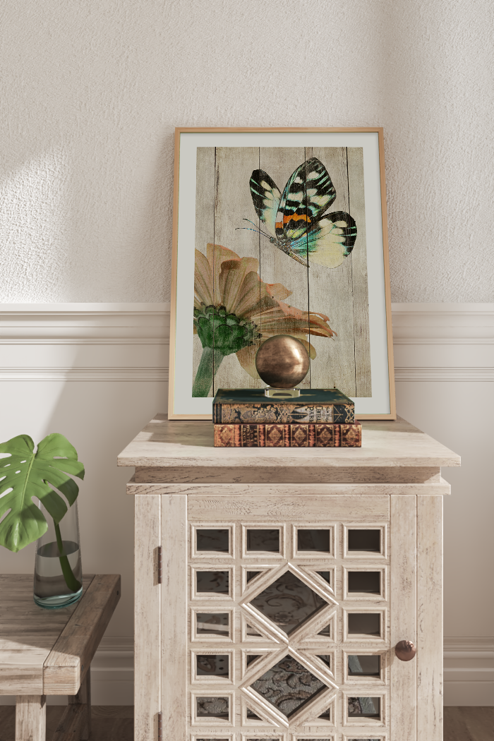 Retro Foraging Butterfly Poster No.3