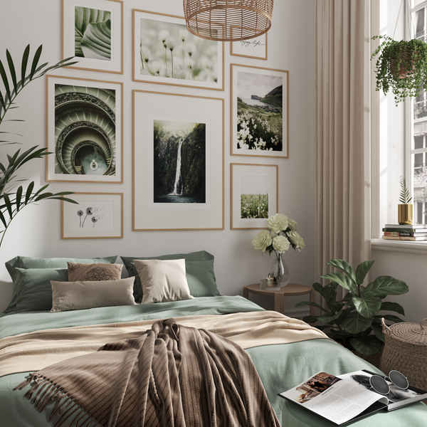 Modern Bedroom Decor Picture Gallery Green Nature Art Print Wall Hanging Accent Inspiration