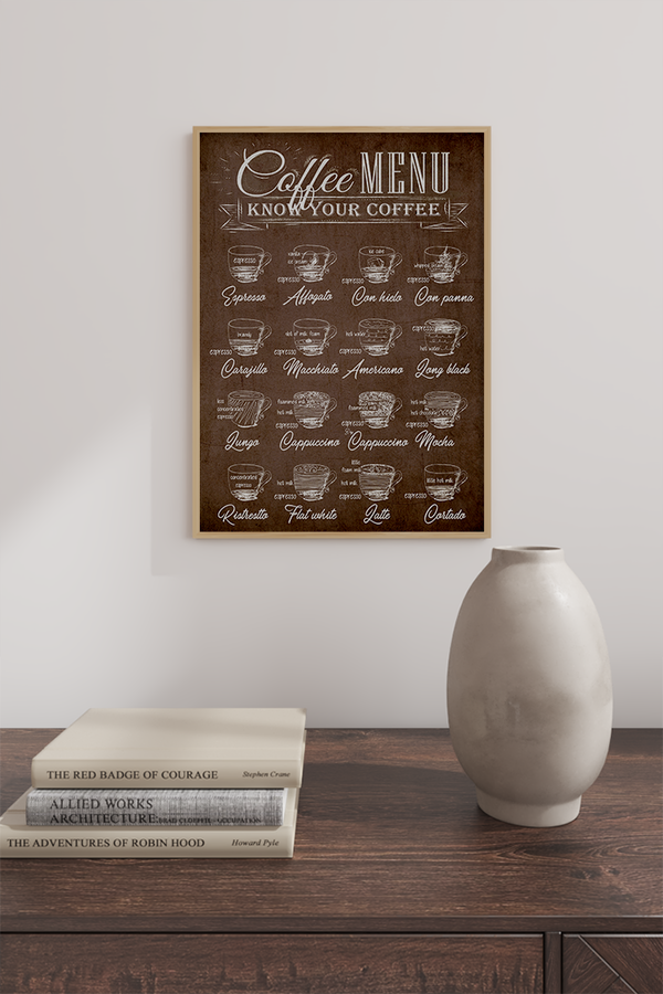 Vintage Brown Coffee Menu Poster