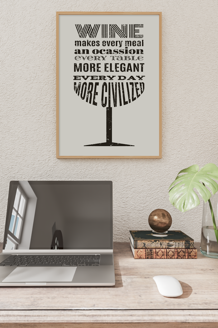Wine Glass Text Poster