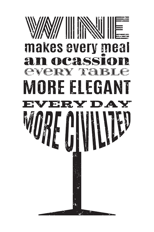 Wine Glass Text Poster