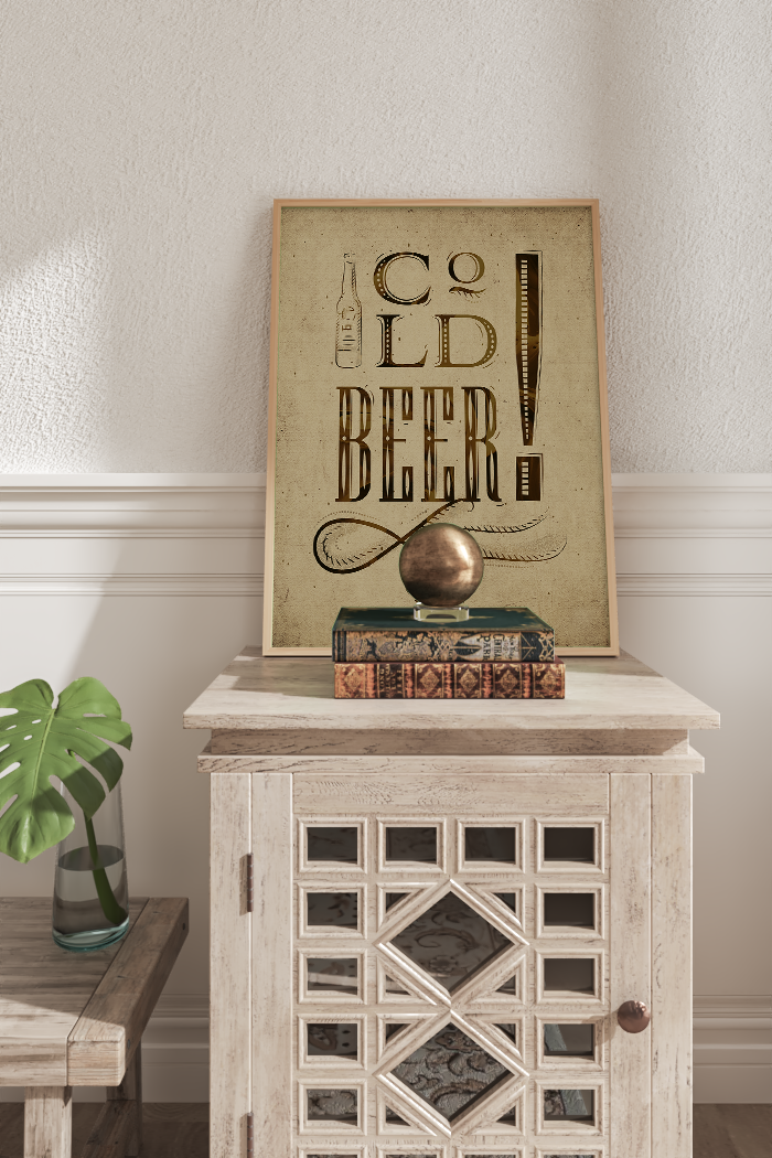 Cold Beer Shop Sign Poster