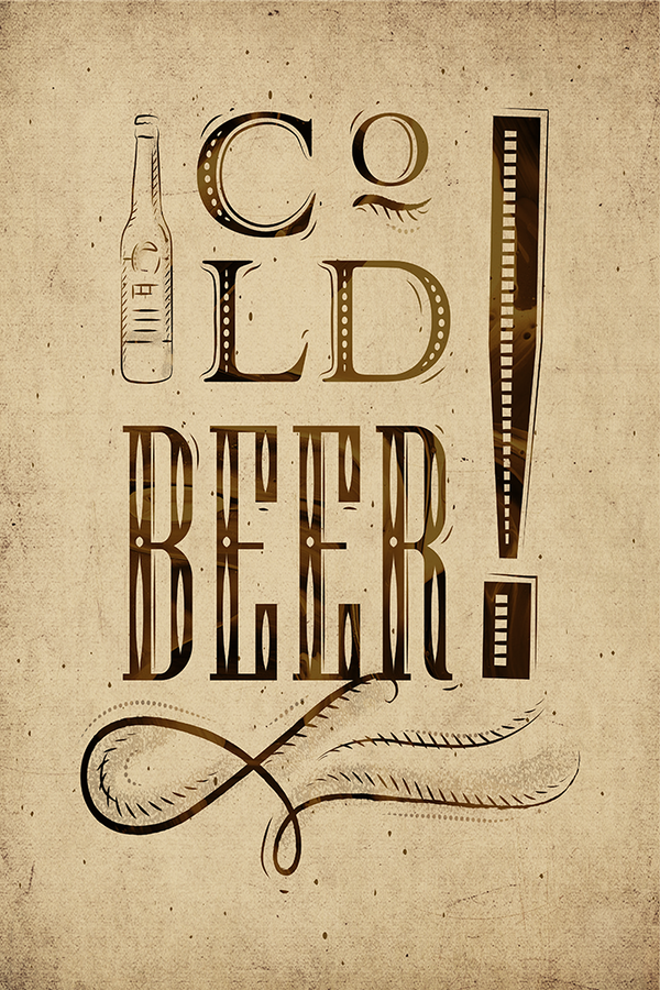 Cold Beer Shop Sign Poster