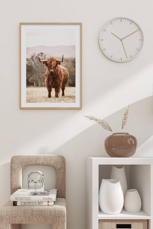 Grassland Highland Cow Poster No.2