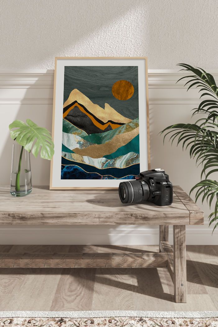 Abstract Bright Mountain Poster