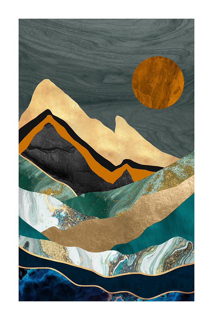 Abstract Bright Mountain Poster
