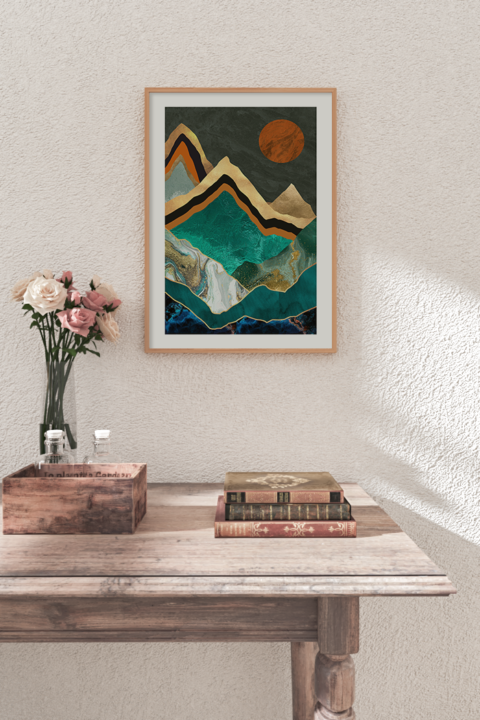 Abstract Bright Mountain Poster No.2