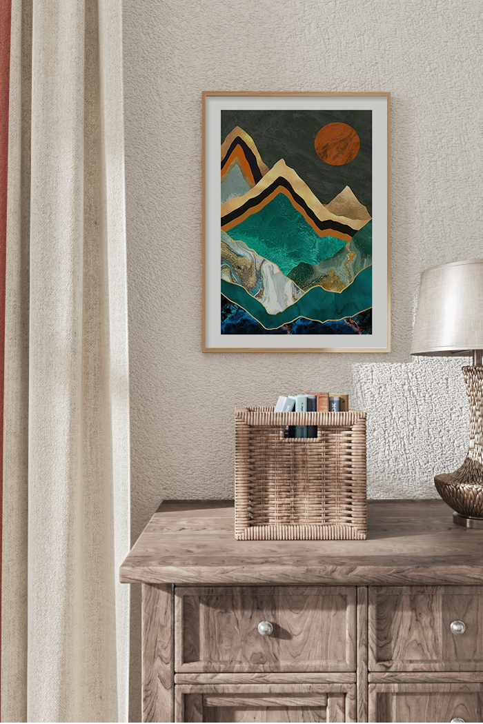 Abstract Bright Mountain Poster No.2