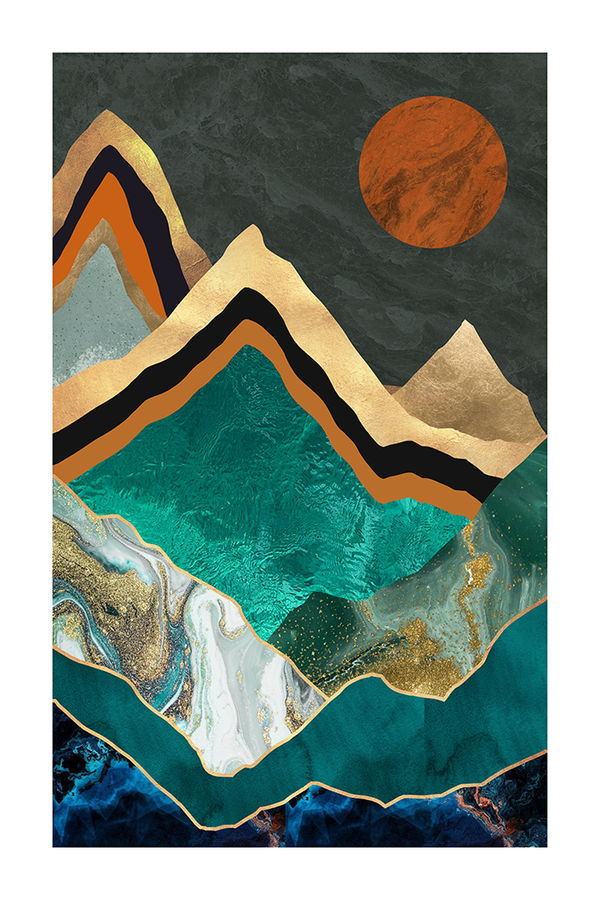Abstract Bright Mountain Poster No.2