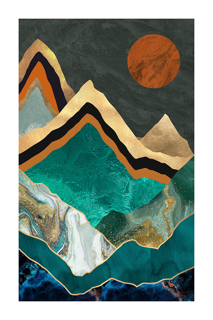 Abstract Bright Mountain Poster No.2